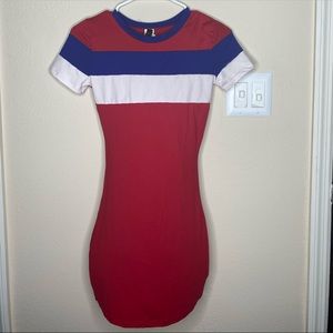 Red white and blue T-shirt dress! 🌈